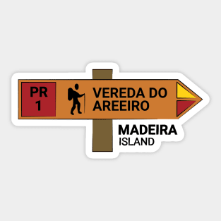 Madeira Island PR1 VEREDA DO AREEIRO wooden sign Sticker